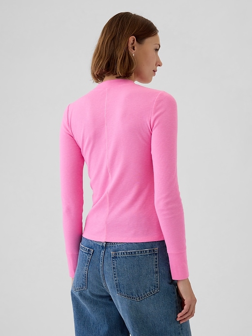 Image number 2 showing, Essential Rib Mockneck T-Shirt