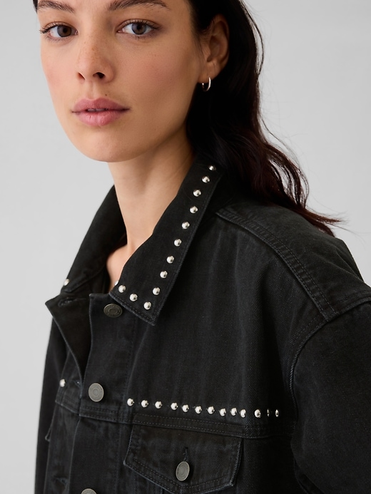 Image number 4 showing, Studded Oversized Icon Denim Jacket