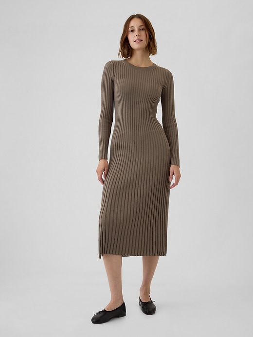 Image number 1 showing, Rib Sweater Maxi Dress