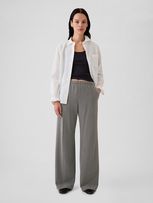 Image number 9 showing, Wide-Leg Seamed Pull-On Pants