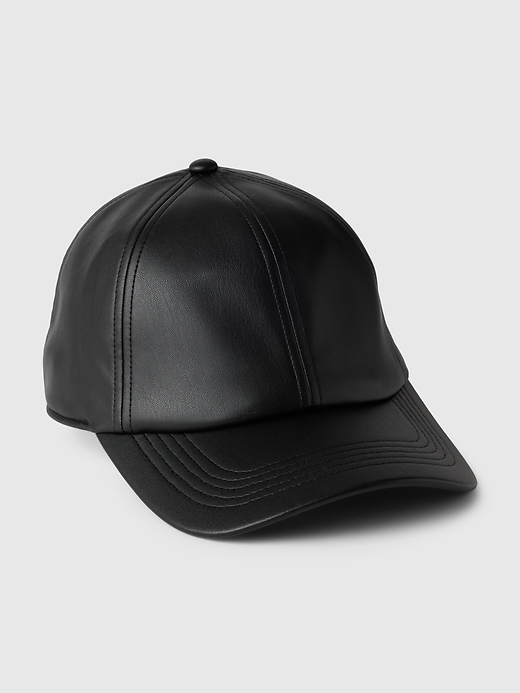 Image number 1 showing, Vegan Leather Baseball Hat