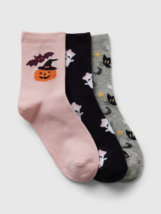 View large product image 1 of 1. Kids Halloween Crew Socks (3-Pack)