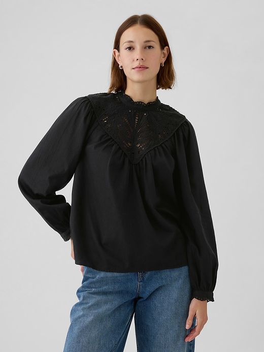 Image number 6 showing, Embroidered Eyelet Top