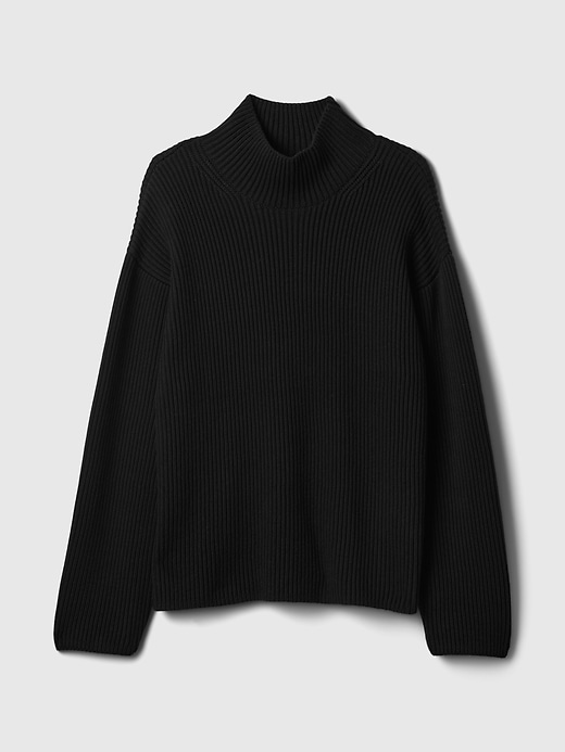 Image number 5 showing, Oversized Split-Hem Mockneck Sweater