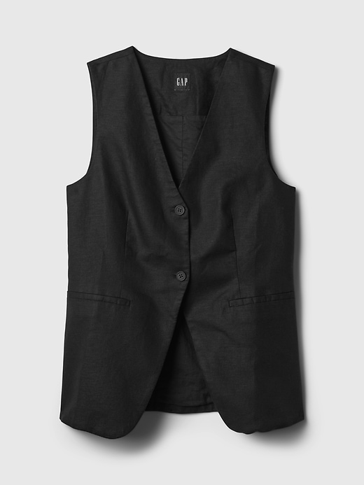 Image number 8 showing, Linen-Cotton Longline Vest