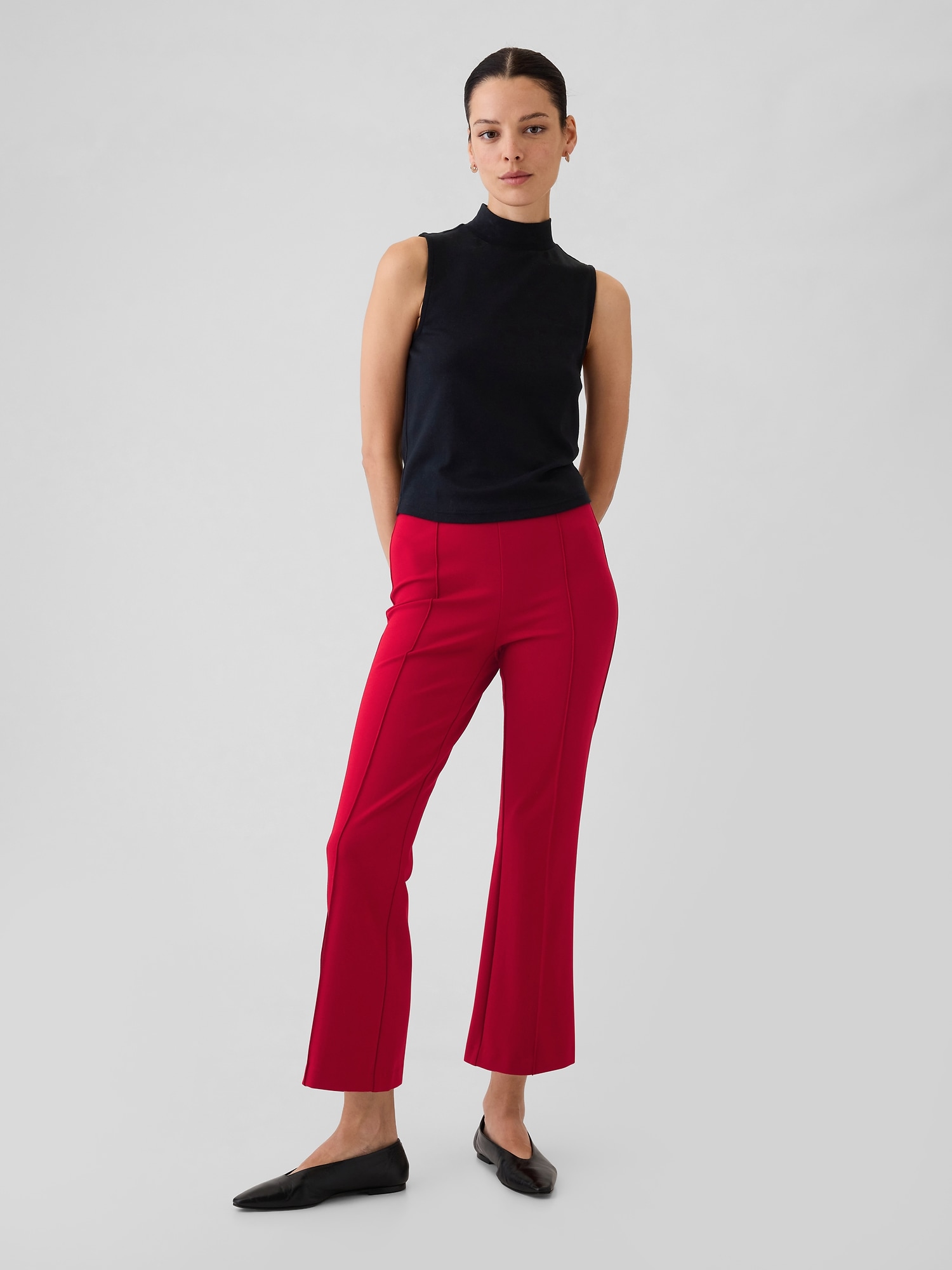 High Rise Ponte Crop Kick Pants