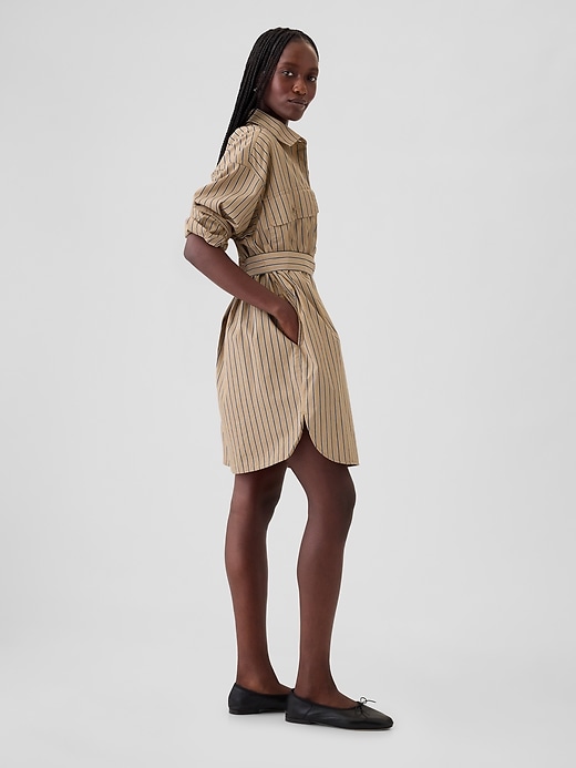 Organic Cotton Striped Mini Shirtdress Gap