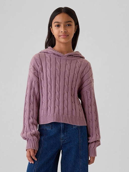 Image number 6 showing, Kids Cable-Knit Cropped Sweater