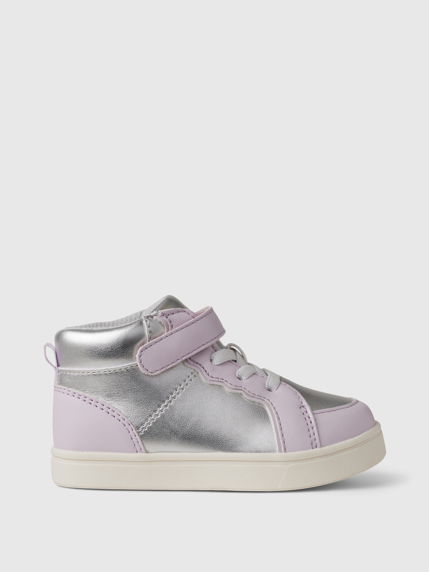 Baby Girls Metallic High Top Sneakers by Gap Silver Size 7