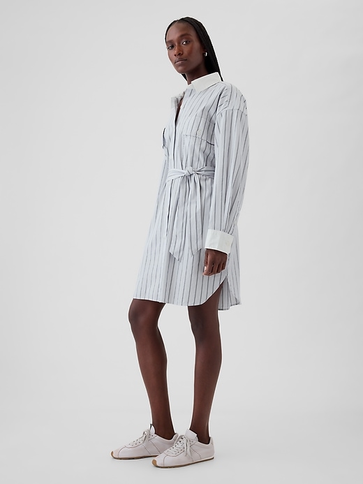 Image number 9 showing, Organic Cotton Striped Mini Shirtdress