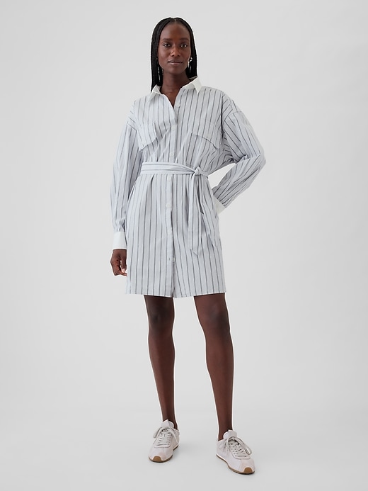 Image number 8 showing, Organic Cotton Striped Mini Shirtdress