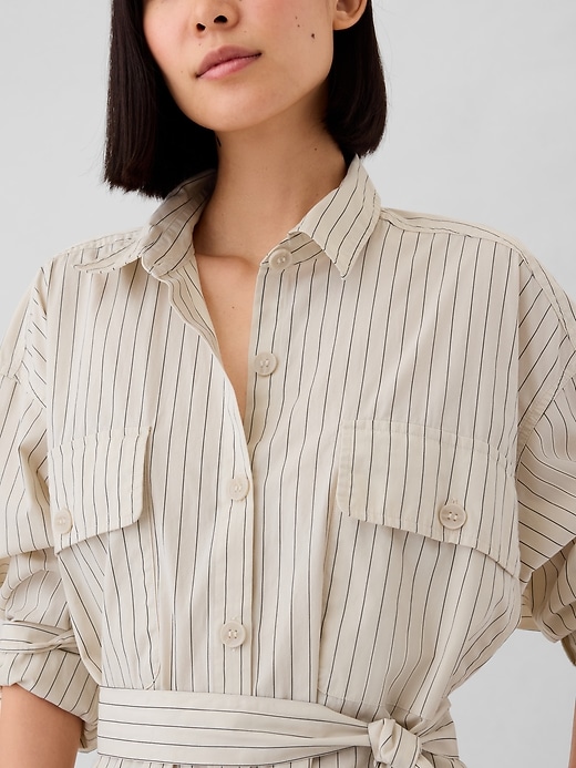 Image number 4 showing, Organic Cotton Striped Mini Shirtdress