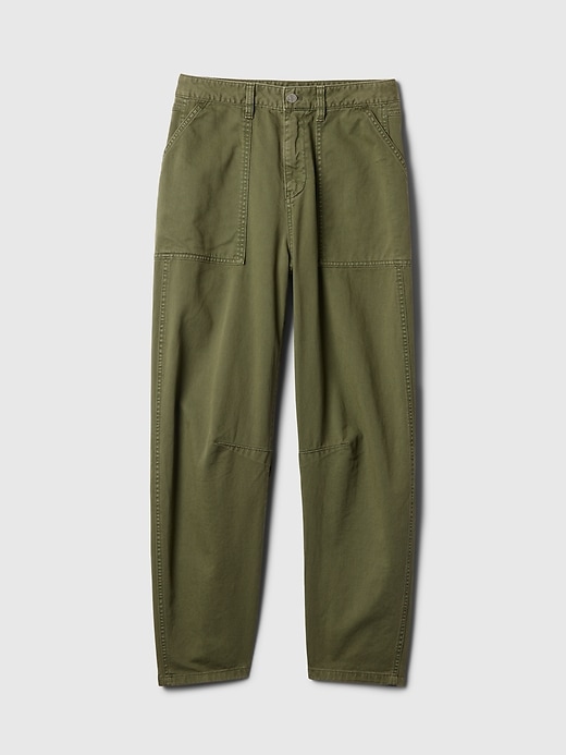 Image number 5 showing, Mid Rise Twill Barrel Pants