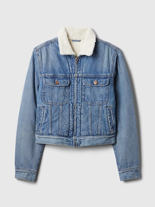 Image number 5 showing, Sherpa-Lined Denim Jacket