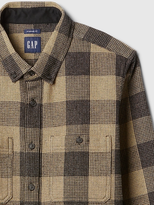 Image number 4 showing, Waffle-Knit Flannel Shirt