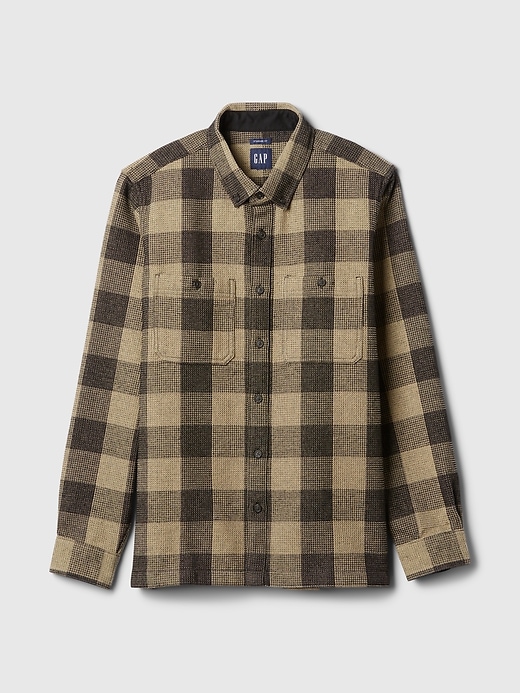 Image number 5 showing, Waffle-Knit Flannel Shirt