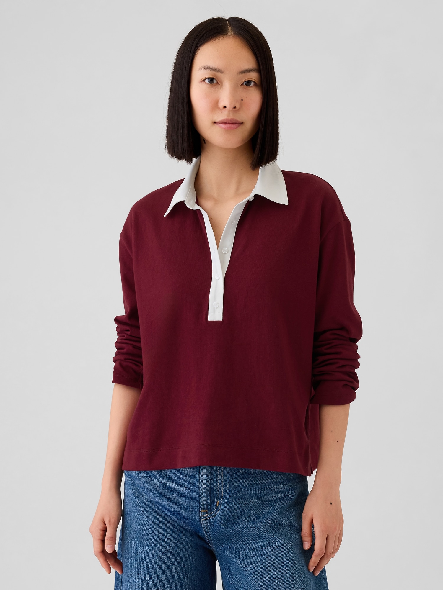 Cropped Rugby Polo Shirt