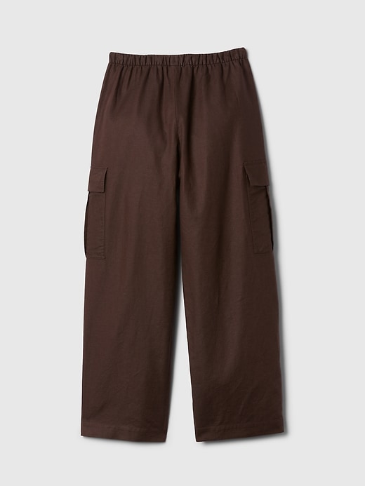 Image number 8 showing, Mid Rise Linen-Cotton Pull-On Cargo Pants