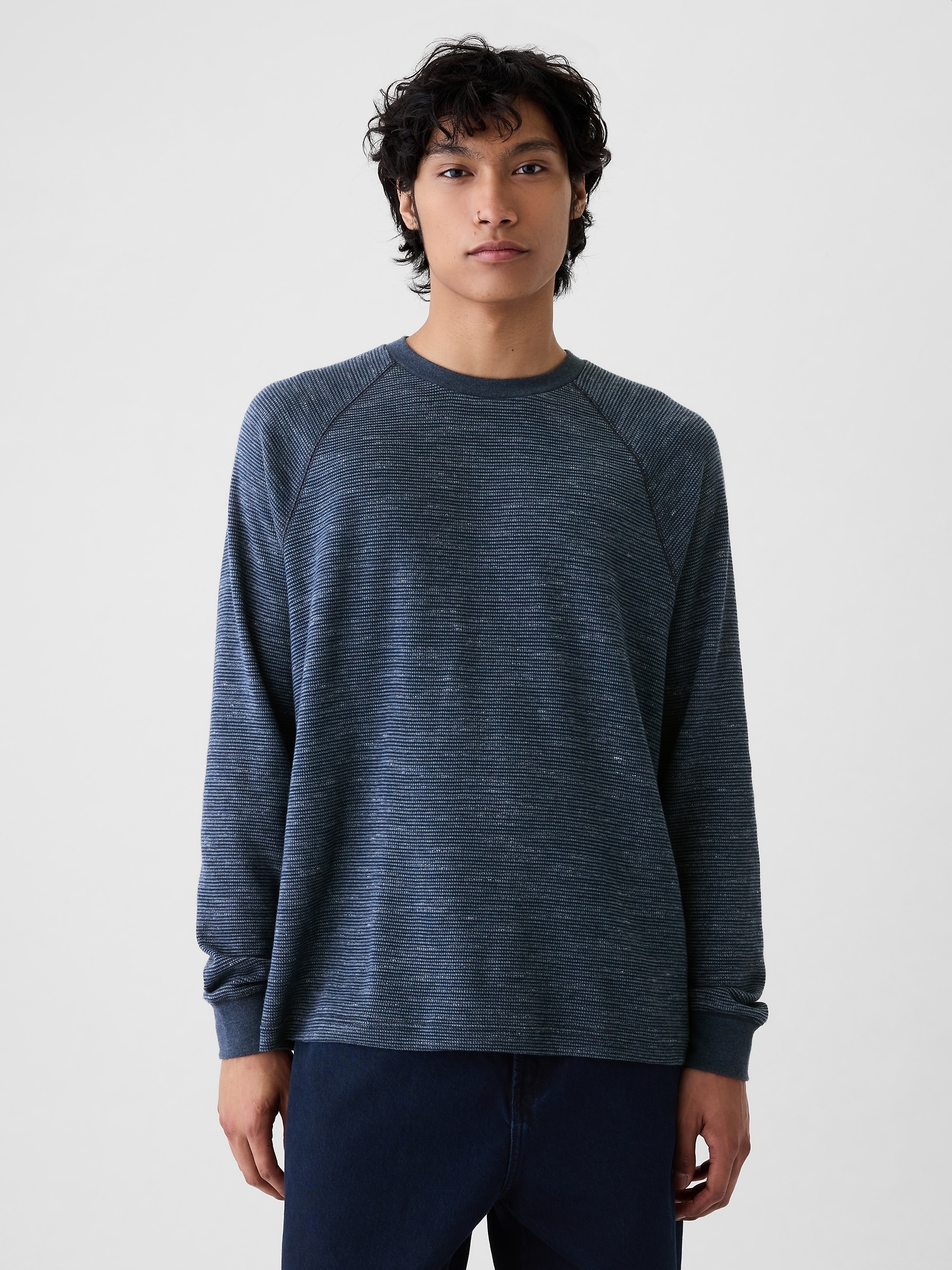 Waffle-Knit Raglan T-Shirt