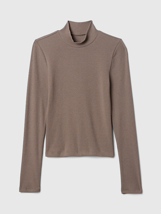 Image number 5 showing, Modern Rib Cropped Mockneck Shirt