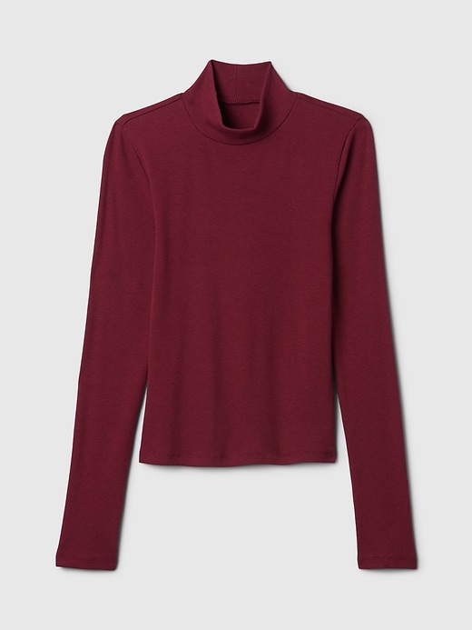 Image number 5 showing, Modern Rib Cropped Mockneck Shirt