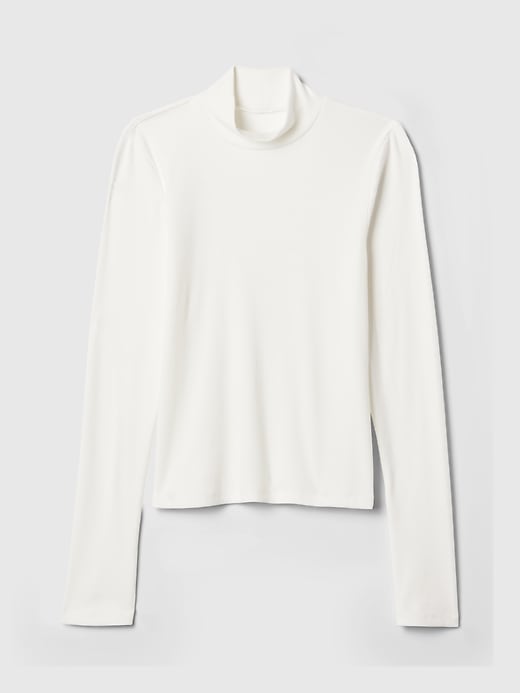 Image number 9 showing, Modern Rib Cropped Mockneck Shirt