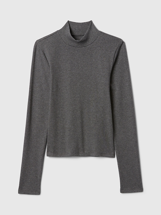 Image number 5 showing, Modern Rib Cropped Mockneck Shirt