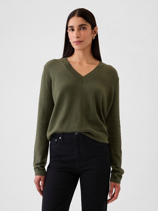 Image number 1 showing, CashSoft V-Neck Sweater