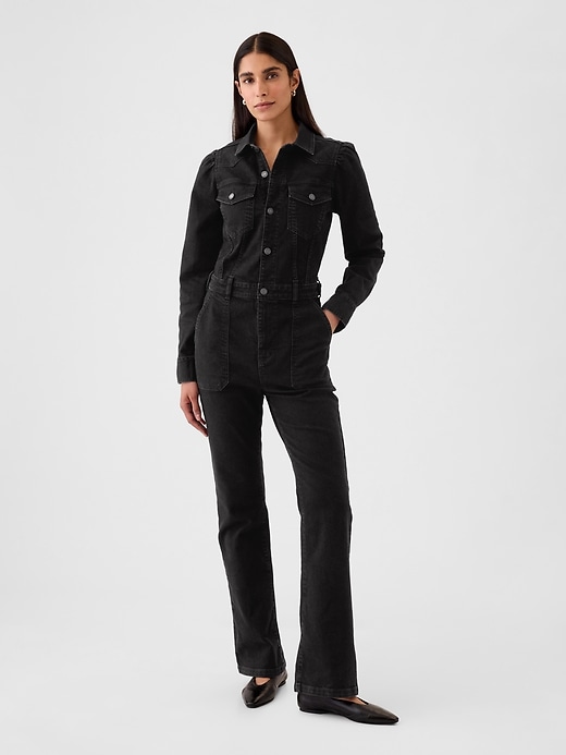 Image number 1 showing, Western Denim Jumpsuit