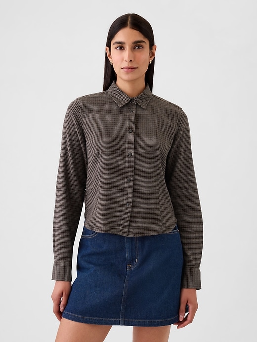 Image number 1 showing, Cropped Flannel Shirt