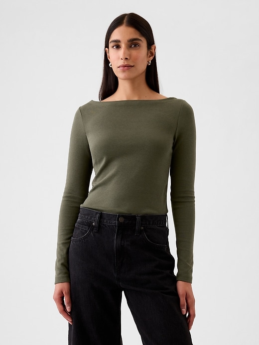 Image number 7 showing, Modern Boatneck T-Shirt