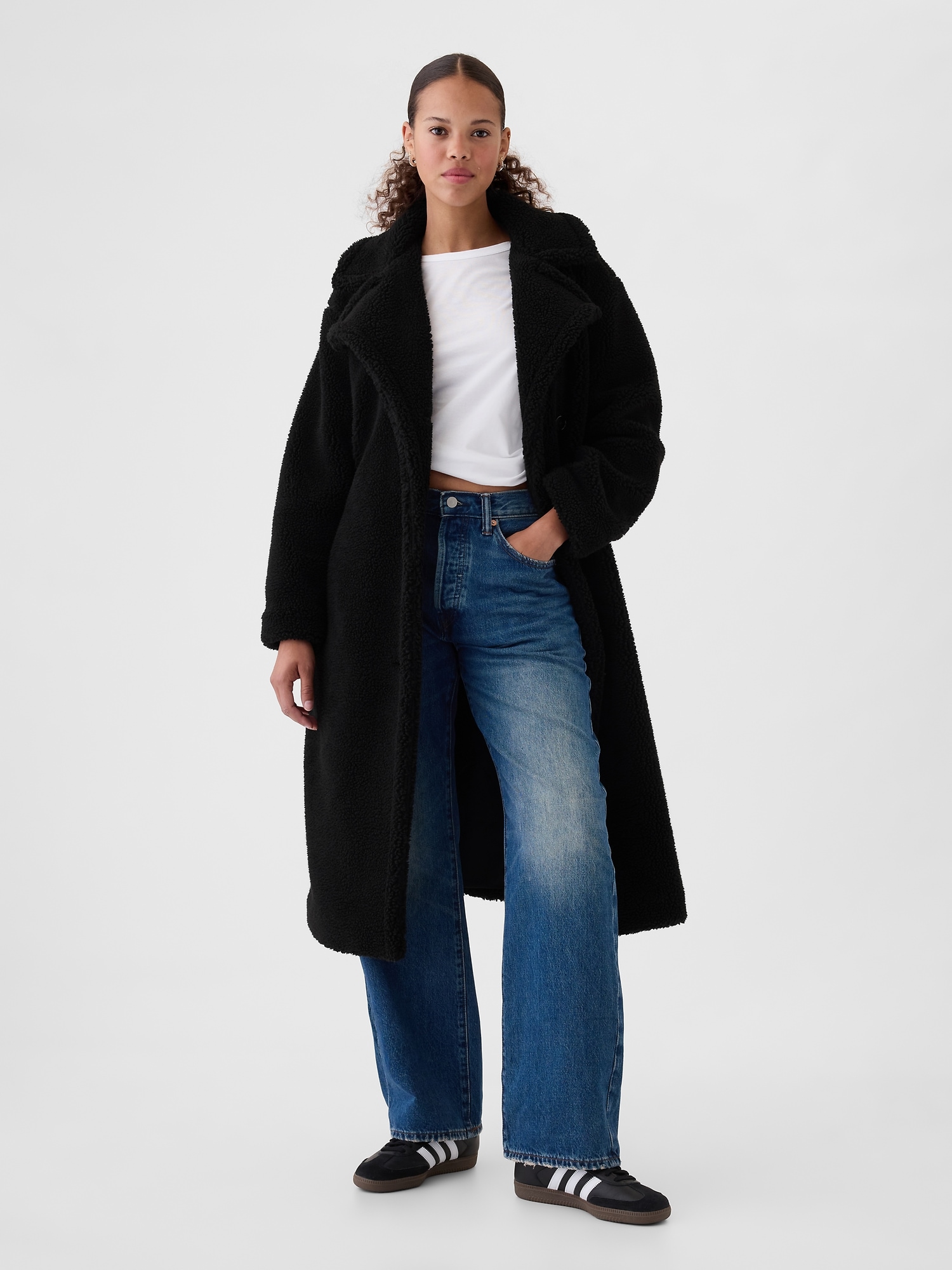 Women s Sherpa Coat by Gap Black Size S