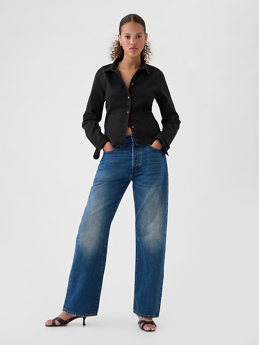 Image number 3 showing, Cropped Denim Shirt