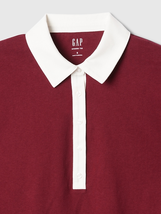 Image number 4 showing, Cropped Rugby Polo Shirt