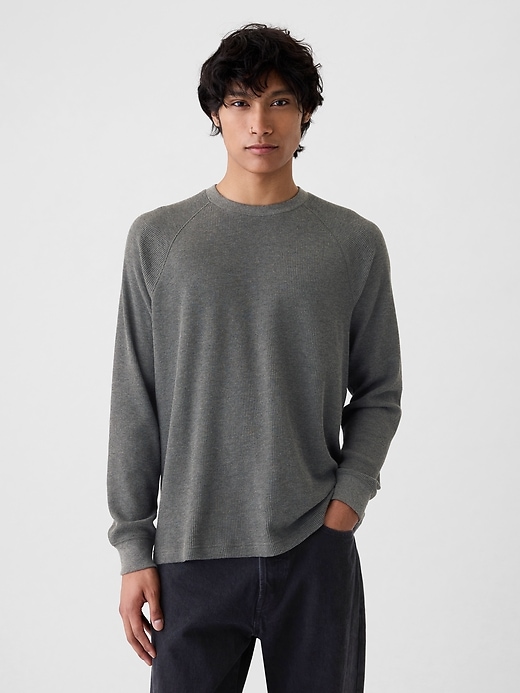 Image number 1 showing, Waffle-Knit Raglan T-Shirt