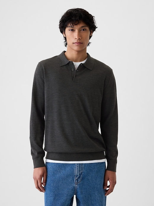 Image number 6 showing, Merino Polo Sweater