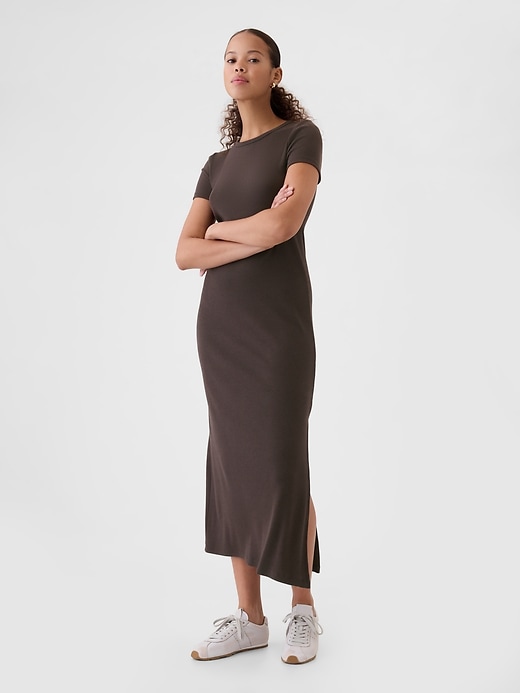 Image number 1 showing, Modern Rib Maxi T-Shirt Dress