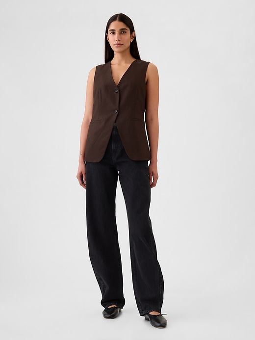 Image number 10 showing, Linen-Cotton Longline Vest