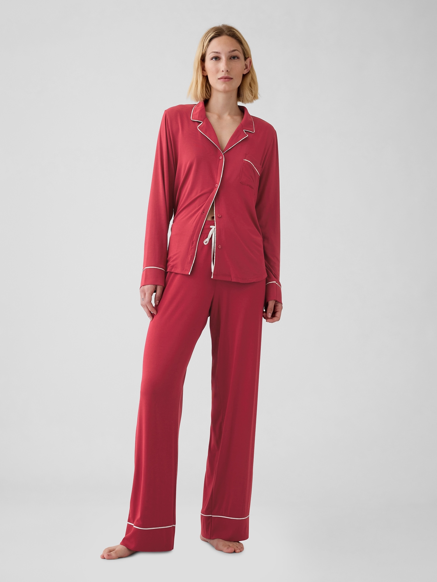 Modal Pajama Pants - Red