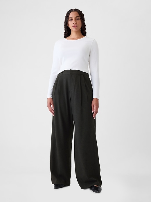 Image number 5 showing, 365 High Rise Brushed Twill Pleated Trousers