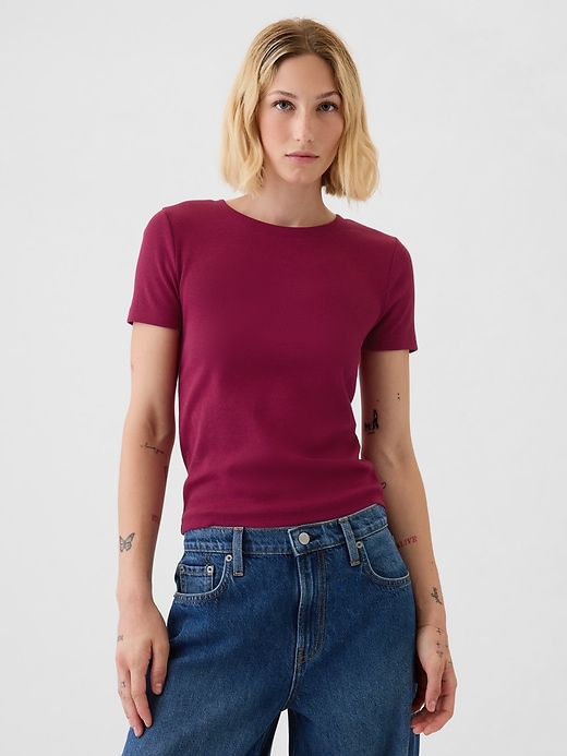 Image number 1 showing, Modern Rib Cropped T-Shirt