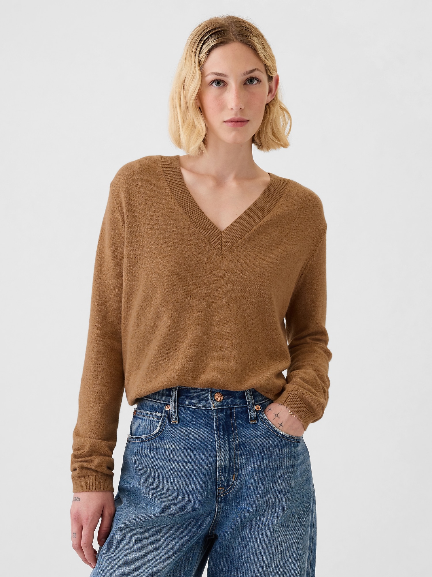 CashSoft V-Neck Sweater