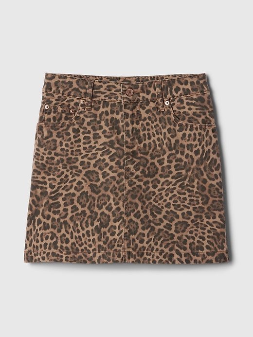 Image number 5 showing, Leopard Denim Mini Skirt