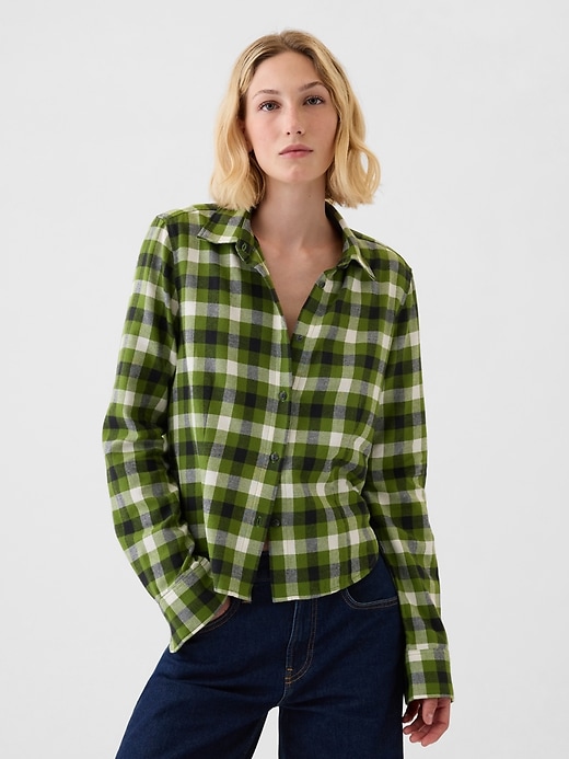 Image number 1 showing, Cropped Flannel Shirt