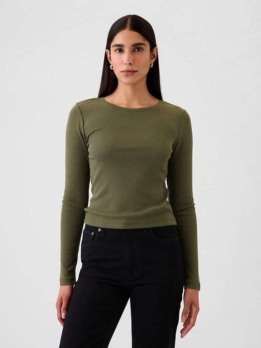 Image number 1 showing, Modern Rib Cropped T-Shirt