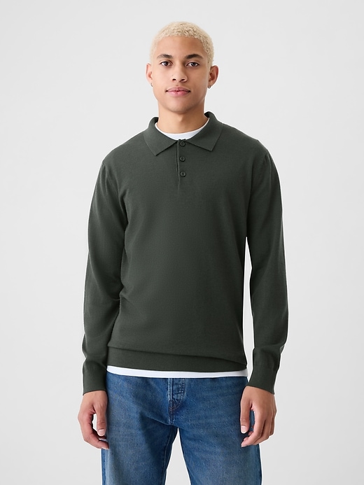 Image number 10 showing, Merino Polo Sweater