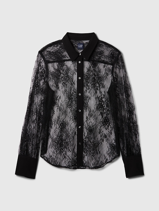 Image number 4 showing, Sheer Lace Classic Shirt