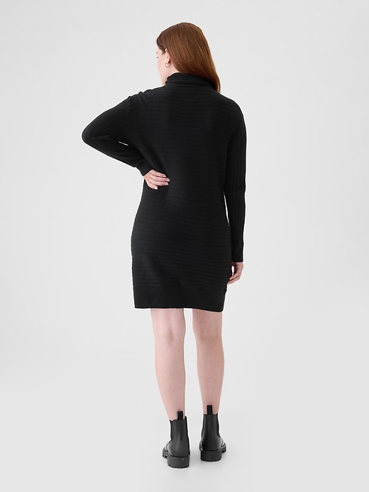 Image number 2 showing, Maternity CashSoft Rib Turtleneck Mini Sweater Dress