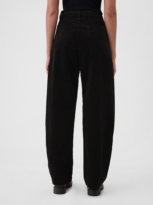 Image number 4 showing, High Rise Corduroy Tapered Ankle Trousers