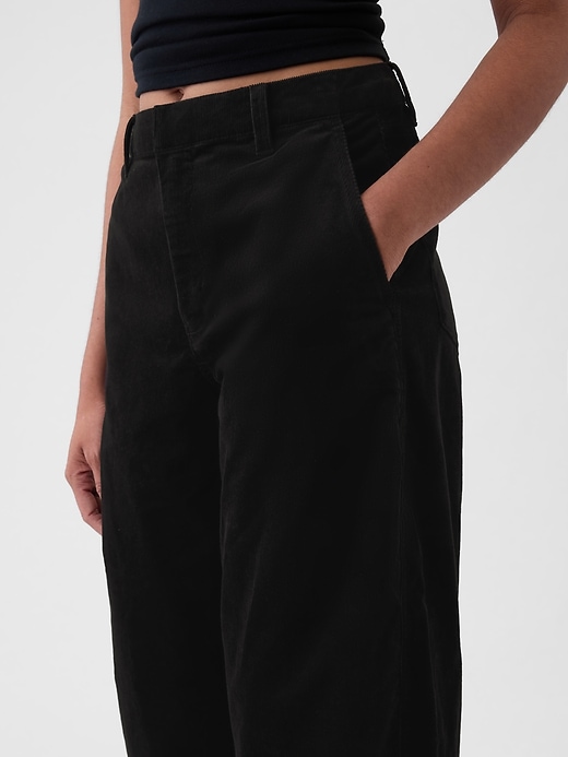 Image number 8 showing, High Rise Corduroy Tapered Ankle Trousers